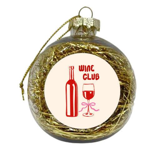 Wine Club Coquette – Romantic Wine Aesthetic - xmas bauble by EZbie