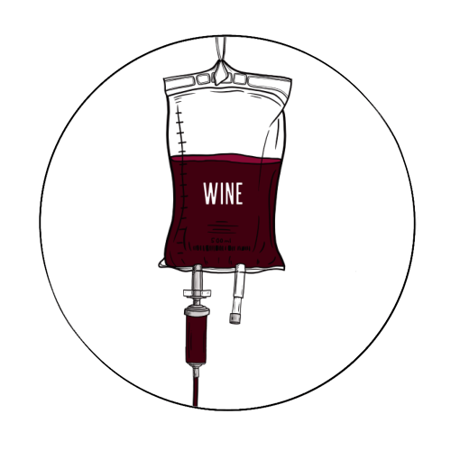 Wine Drip - Circle Sticker by Adam Regester