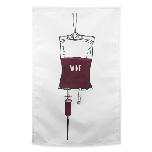 Wine Drip - funny tea towel by Adam Regester