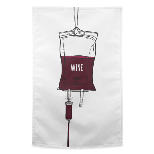 Wine Drip - funny tea towel by Adam Regester