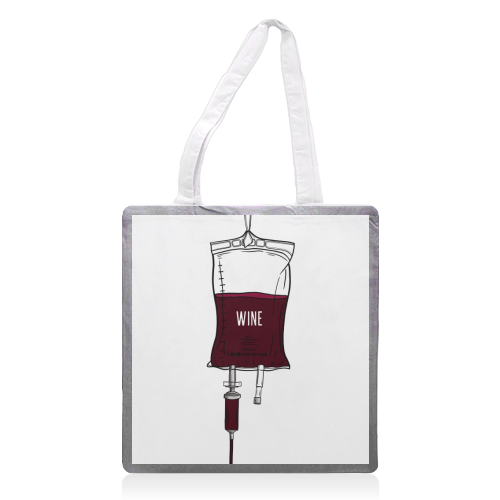 Wine Drip - printed canvas tote bag by Adam Regester