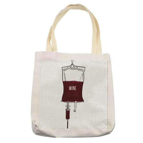 Wine Drip - printed canvas tote bag by Adam Regester