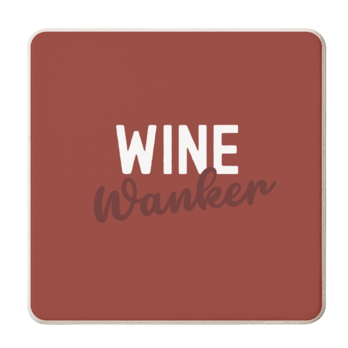 Wine Wanker Gift - personalised beer coaster by Giddy Kipper