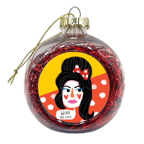 WINE YOU SAY - xmas bauble by Nichola Cowdery
