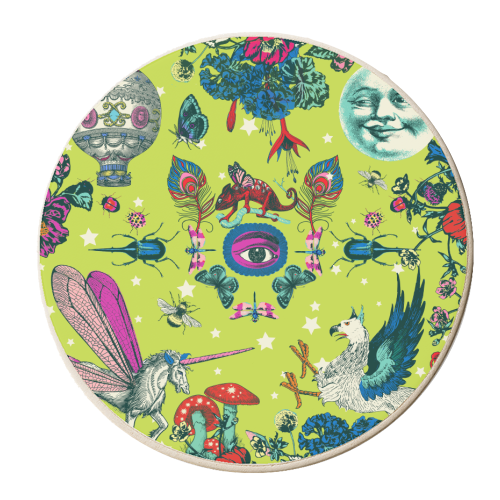 Winged Beasts - personalised beer coaster by Wallace Elizabeth