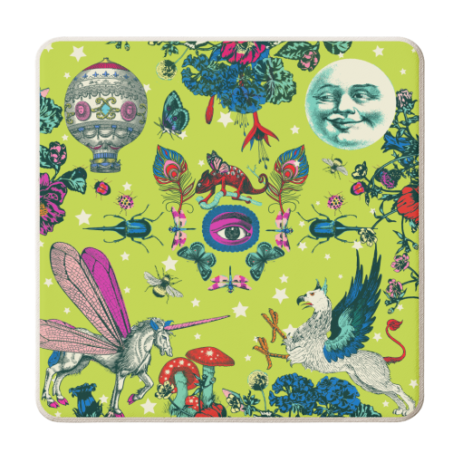 Winged Beasts - personalised beer coaster by Wallace Elizabeth