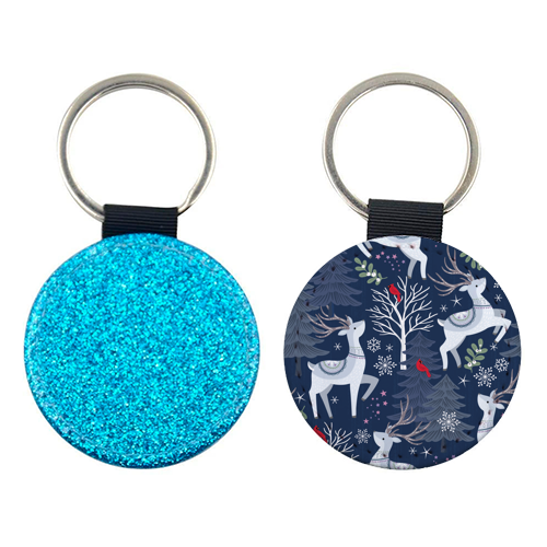 Winter deer and trees - keyring by Mandy Kippax