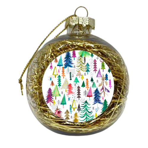 Winter Snow Trees - xmas bauble by Ninola Design