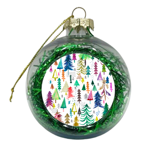 Winter Snow Trees - xmas bauble by Ninola Design