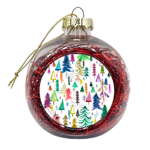 Winter Snow Trees - xmas bauble by Ninola Design