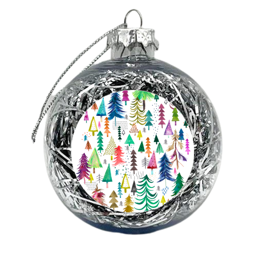 Winter Snow Trees - xmas bauble by Ninola Design