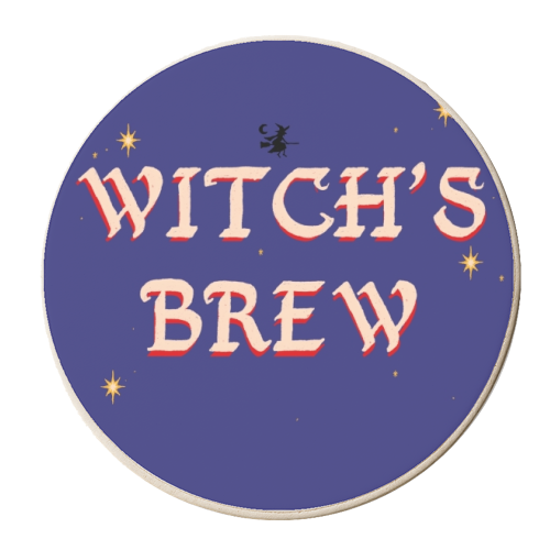 Witch's Brew - Halloween Collection - personalised beer coaster by charlotte blunden