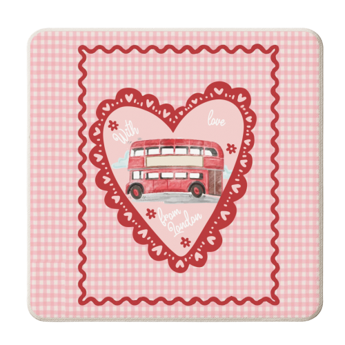 With love London Bus!! - personalised beer coaster by The Yellow Box