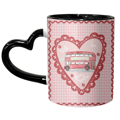 With love London Bus!! - unique mug by The Yellow Box