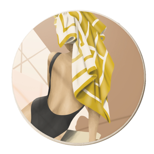 Woman with towel - personalised beer coaster by MMarta BC