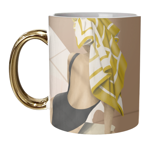 Woman with towel - unique mug by MMarta BC