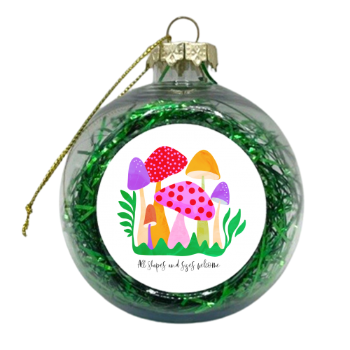 Women's Diversity with Happy Mushrooms - xmas bauble by Dominique Vari