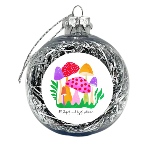 Women's Diversity with Happy Mushrooms - xmas bauble by Dominique Vari