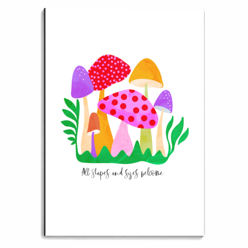 Women's Diversity with Happy Mushrooms - personalised A4, A5, A6 notebook by Dominique Vari
