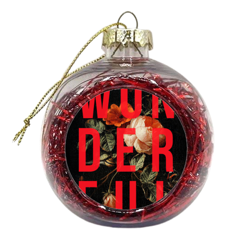 Wonderful | Dark & Neon - xmas bauble by The 13 Prints