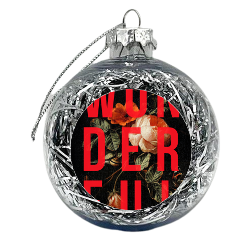 Wonderful | Dark & Neon - xmas bauble by The 13 Prints