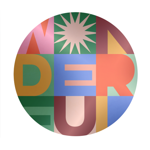 'Wonderful' Festive Typographic Art • Bold and Bright - Circle Sticker by Dominique Vari