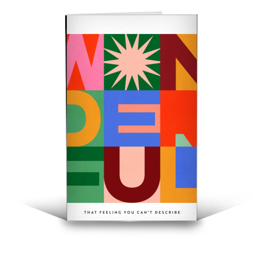 'Wonderful' Festive Typographic Art • Bold and Bright - funny greeting card by Dominique Vari