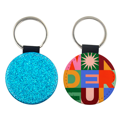'Wonderful' Festive Typographic Art • Bold and Bright - keyring by Dominique Vari