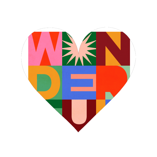 'Wonderful' Festive Typographic Art • Bold and Bright - Magnet by Dominique Vari