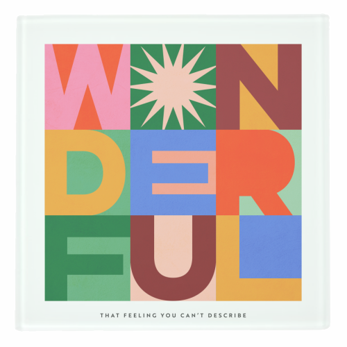 'Wonderful' Festive Typographic Art • Bold and Bright - personalised beer coaster by Dominique Vari