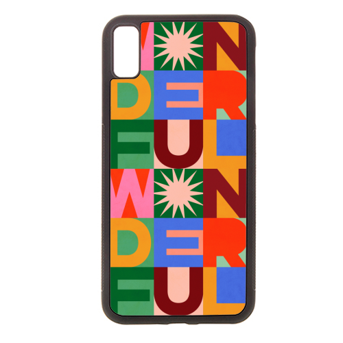 'Wonderful' Festive Typographic Art • Bold and Bright - stylish phone case by Dominique Vari