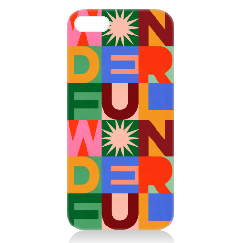'Wonderful' Festive Typographic Art • Bold and Bright - unique phone case by Dominique Vari
