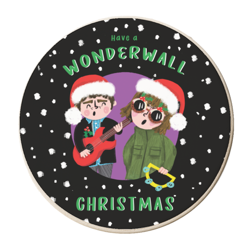 WONDERWALL CHRISTAMS - personalised beer coaster by Nichola Cowdery