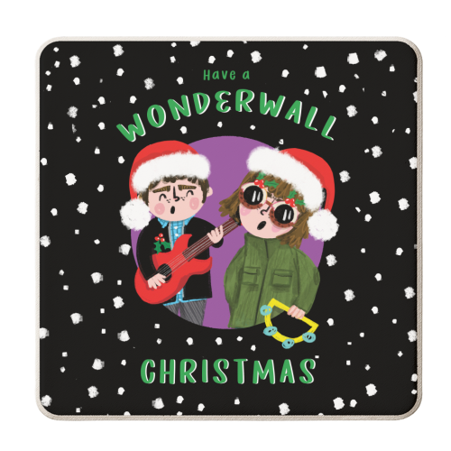 WONDERWALL CHRISTAMS - personalised beer coaster by Nichola Cowdery
