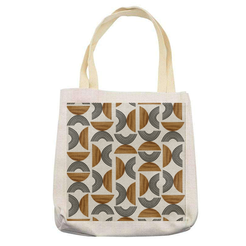 Wood Sun Arch Balance Pattern #1 #minimal #abstract #art - printed canvas tote bag by Anita Bella Jantz