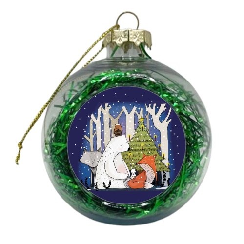 Woodland Christmas - xmas bauble by Nichola Cowdery