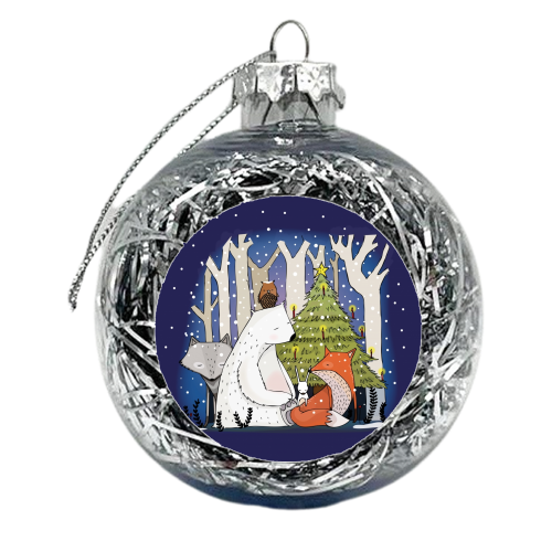 Woodland Christmas - xmas bauble by Nichola Cowdery