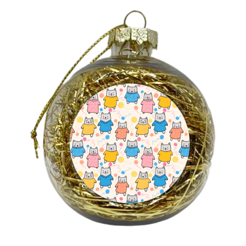 Wooly Kittens - xmas bauble by Drawn to Cats