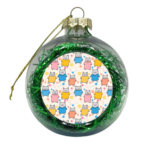 Wooly Kittens - xmas bauble by Drawn to Cats