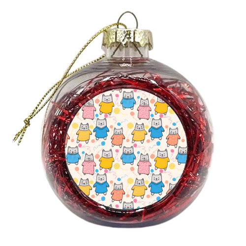 Wooly Kittens - xmas bauble by Drawn to Cats