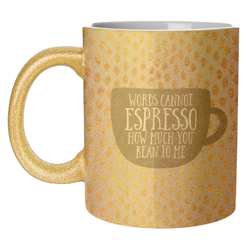 Words Cannot Espresso - unique mug by Elisabeth Fredriksson