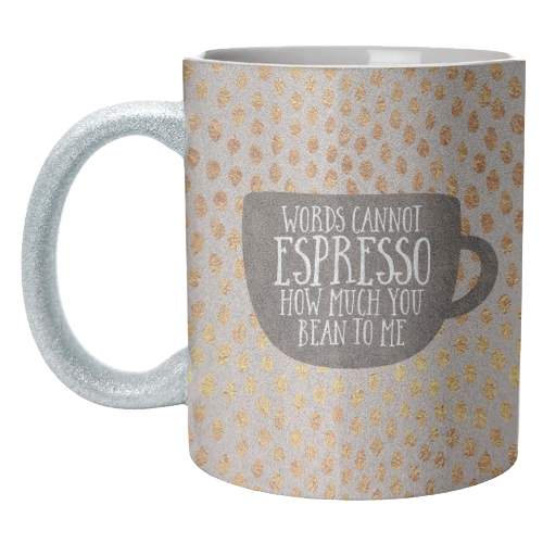 Words Cannot Espresso - unique mug by Elisabeth Fredriksson