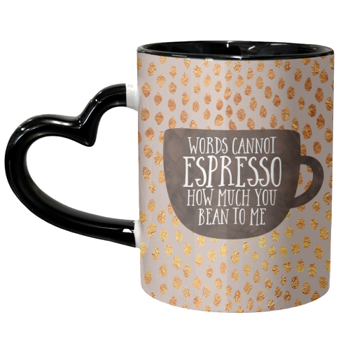 Words Cannot Espresso - unique mug by Elisabeth Fredriksson