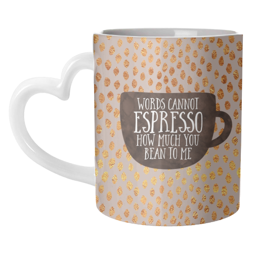 Words Cannot Espresso - unique mug by Elisabeth Fredriksson