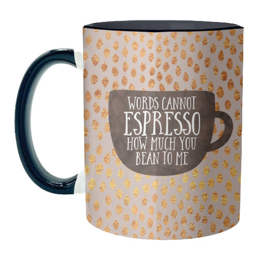 Words Cannot Espresso - unique mug by Elisabeth Fredriksson