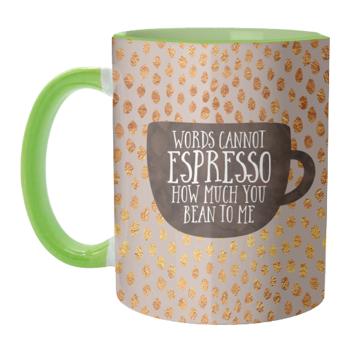 Words Cannot Espresso - unique mug by Elisabeth Fredriksson