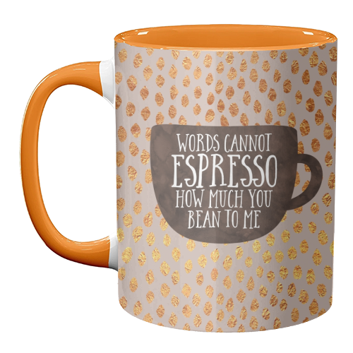 Words Cannot Espresso - unique mug by Elisabeth Fredriksson