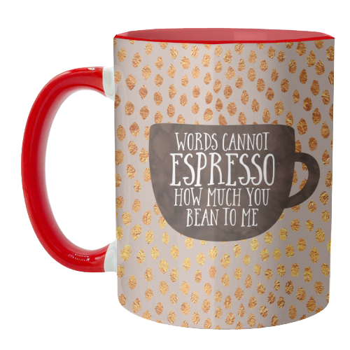 Words Cannot Espresso - unique mug by Elisabeth Fredriksson
