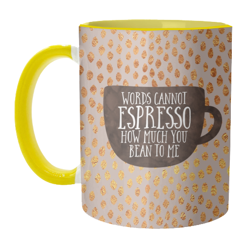Words Cannot Espresso - unique mug by Elisabeth Fredriksson