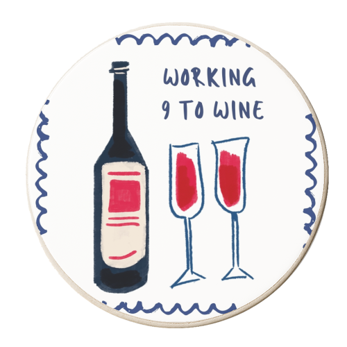 Working 9 to Wine - personalised beer coaster by Ms Doodle